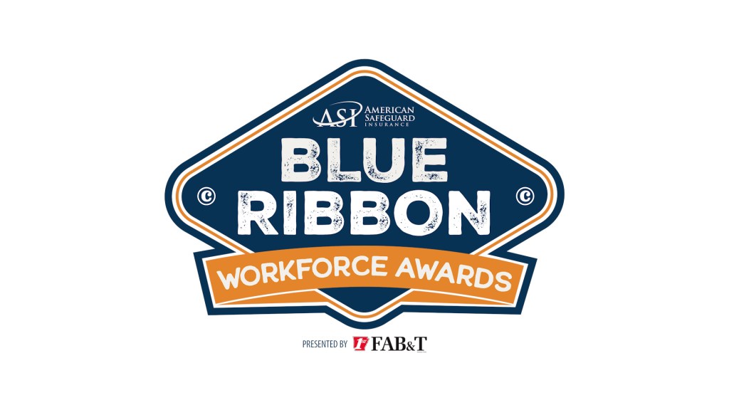 Logo for the Blue Ribbon Workforce Awards presented by American Safeguard Insurance and FAB&T.